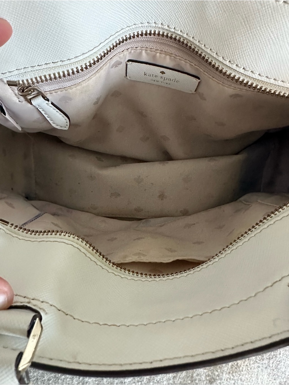 kate spade New York Staci straw medium satchel in white dove - Picture 8 of 15